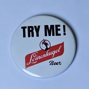 Vintage Leinenkugels Beer Button Pin Chippewa Falls Wisconsin Leinies